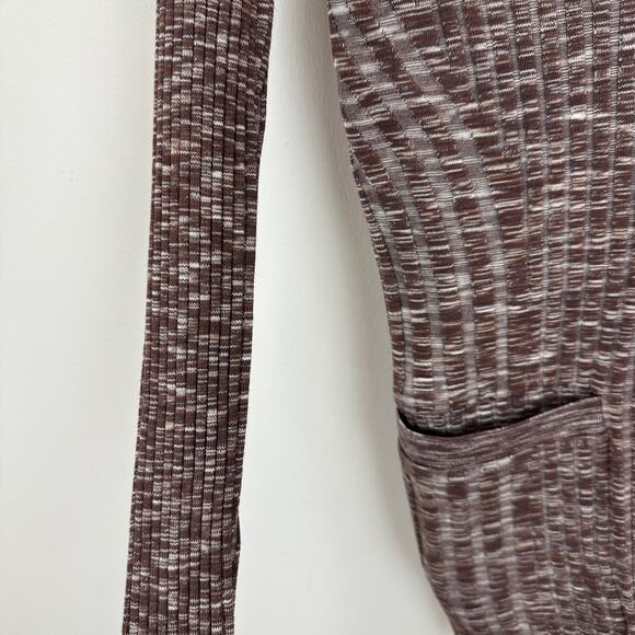 Athleta Revolve Seamless Cardigan Ribbed Knit Stretch Brown Purple XXS NWT - Picture 14 of 14